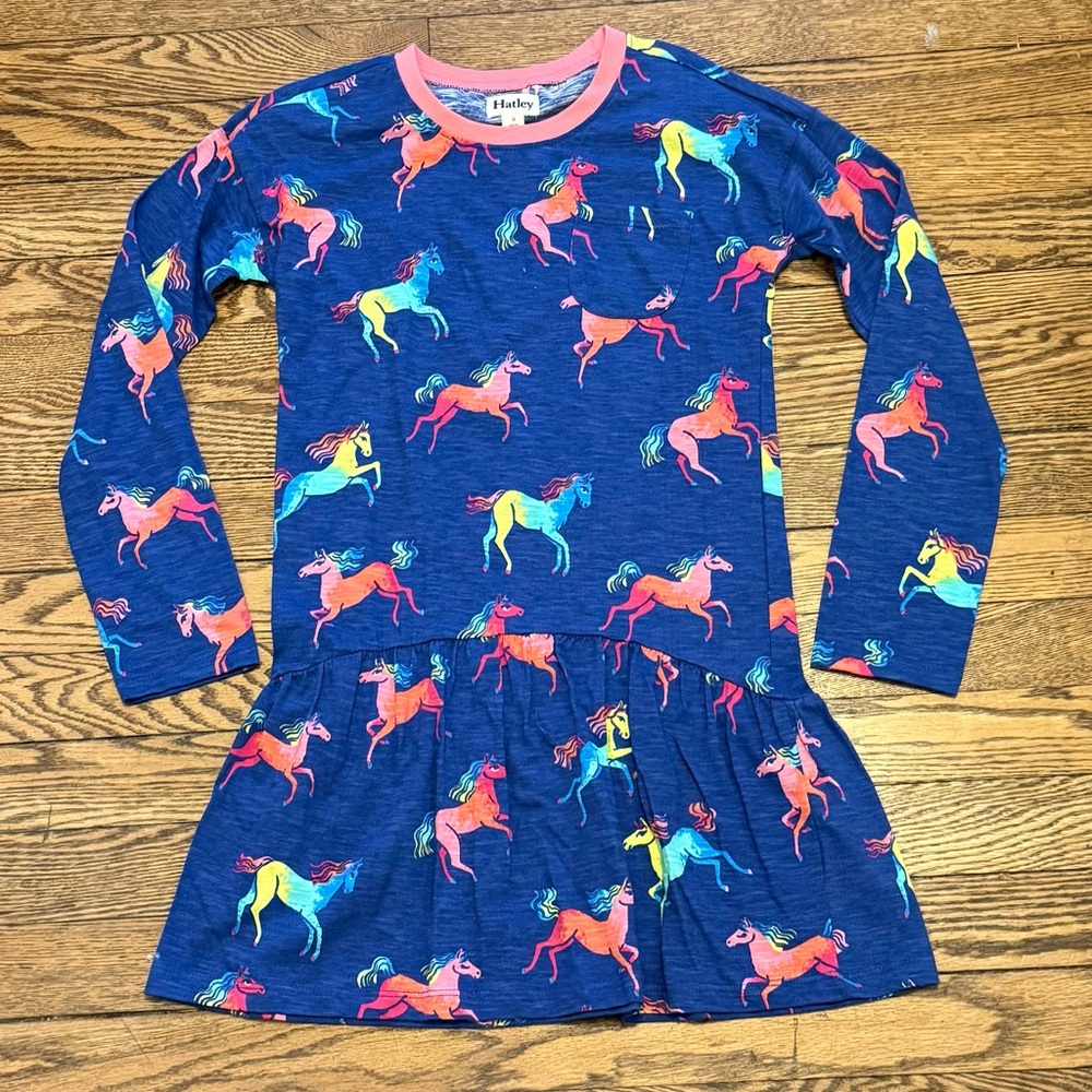 NWT Hatley Sz 8 Rainbow Horse Dress